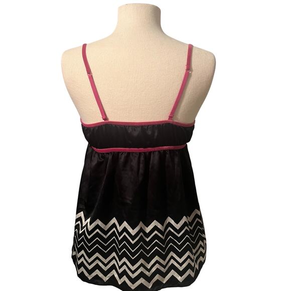 Missoni For Target Black and White Baby Doll Satin Top Size Small - Picture 2 of 3